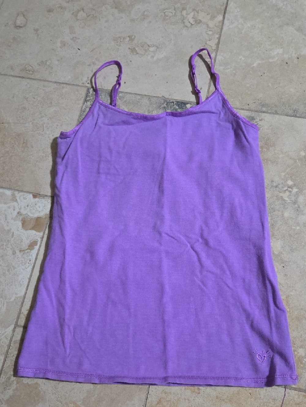 Justice Girls Size 14 Lavender Spaghetti Strap Tank Built-In Bra